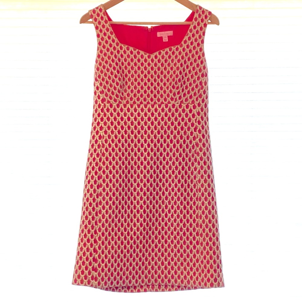 Lily Pulitzer pink and muted gold dress